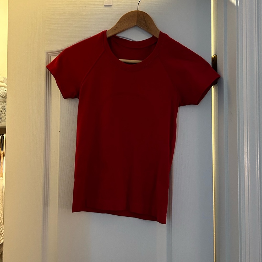 Lululemon Red Swiftly Tech Race Length Top